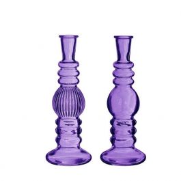 Kerzenhalter Florance Lila H: 23 x Ø8,5 cm (6 Stück) [IFS-29909]