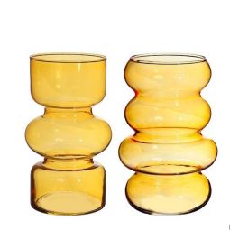 Blumenvase Ø10 cm H: 18 cm Ocker (6 Stück) [IFS-29922]