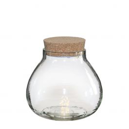 Glaszylinder mit LED im Korkdeckel 14cm (1 Stück) [IFS-30184]