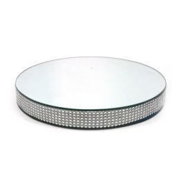 Runde Spiegelplatte Ø30cm x 4cm mit Diamant-Ecken (1 Stück) [IFS-30231]