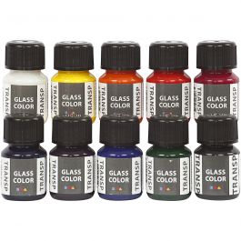Glass Color Transparent, Sortierte Farben, 10x30 ml/ 1 Pck [HOB-31680]