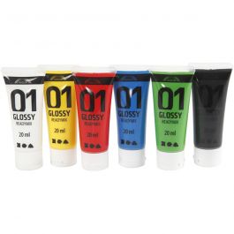 Acrylfarbe Glänzend, Standard-Farben, 6x20 ml/ 1 Pck [HOB-32003]