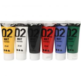 Acrylfarbe Matt, Standard-Farben, 6x20 ml/ 1 Pck [HOB-32101]