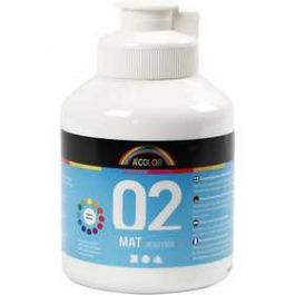 A-Color Acrylfarbe, Weiß, 02 - Matt (Plakatfarbe), 500ml [HOB32102]