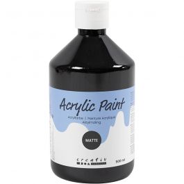 Acrylfarbe Matt, Schwarz, 500 ml/ 1 Fl. [HOB-32104]
