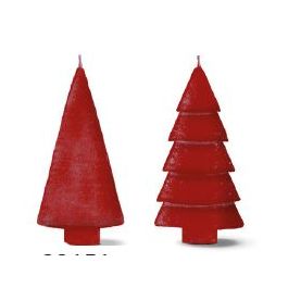 Kerzenset 2 Bäume Rot | H: 12cm (1 Set, 6 Stück) [IFS-32151]
