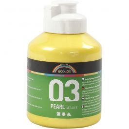 Acrylfarbe Metallic, Metallic, Gelb, 500 ml/ 1 Fl. [HOB-32206]