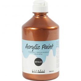 Acrylfarbe metallic, Metallic, Kupfer-metallic, 500 ml/ 1 Fl. [HOB-32226]