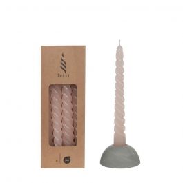Kerzen Gedreht Rosa | H: 19cm (4 Stück) [IFS-32230]