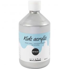 Acrylfarbe Metallic, Metallic, Silber, 500 ml/ 1 Fl. [HOB-32230]