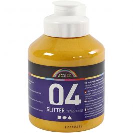 Glitter-Acrylfarbe, Warm gelb, 500 ml/ 1 Fl. [HOB-32502]