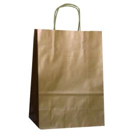 Papiertragetaschen Gold 32x12x41cm Kraft 100g/m² (50 Stück) [PAM3241GO]
