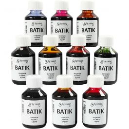 Batikfarbe, Sortierte Farben, 10x100 ml/ 1 Pck [HOB-33341]