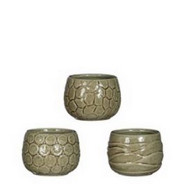 Blumentöpfe Mila Craquelé Grün | H: 7cm (9 Stück) [IFS-33505]