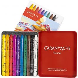 CARAN D’ACHE Neocolor I - Ölkreide, L 10 cm, Dicke 8,5 mm, Sortierte Farben, 10 Stk/ 1 Pck [HOB-34010]