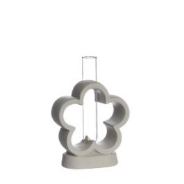 Glasrohr mit Zement-Basis Blume 10x4x15cm (1 Stück) [IFS-34010]