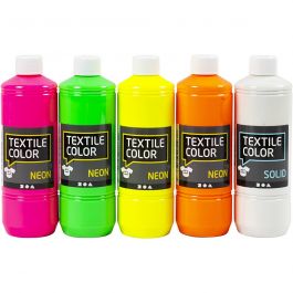 Textilfarbe, Sortierte Farben, 5x500 ml/ 1 Pck [HOB-34228]