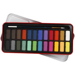 Wasserfarben-Set, Größe 12x30 mm, Sortierte Farben, 24 Farbe/ 1 Pck [HOB-34237]