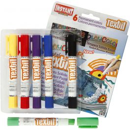 Playcolor Stoffmalstifte, L 14 cm, Sortierte Farben, 5 g, 6 Stk/ 1 Pck [HOB-34859]