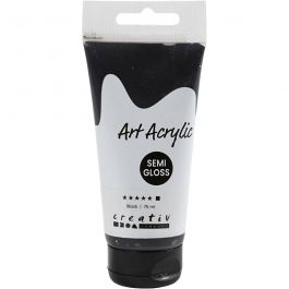 Acrylfarbe, Mattglänzend, Deckend, Schwarz, 75 ml/ 1 Fl. [HOB-35158]