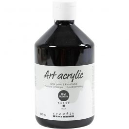 Acrylfarbe, Mattglänzend, Deckend, Schwarz, 500 ml/ 1 Fl. [HOB-35408]