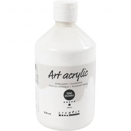 Acrylfarbe, Mattglänzend, Deckend, Weiß, 500 ml/ 1 Fl. [HOB-35410]