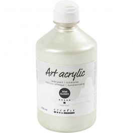 Acrylfarbe, Mattglänzend, Deckend, Perlsilber, 500 ml/ 1 Fl. [HOB-35432]
