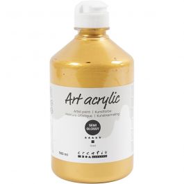 Acrylfarbe, Mattglänzend, Deckend, Gold, 500 ml/ 1 Fl. [HOB-35434]
