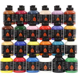Acrylfarbe, Mattglänzend, Sortierte Farben, 24x500 ml/ 1 Pck [HOB-35480]