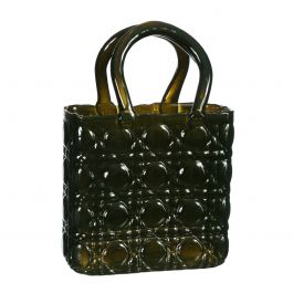 Handtasche Vase Elysee Glasgriff L.19 x B.11 x H.28 cm dunkelgrün (1 Stk.) [IFS-37245]