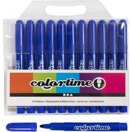 Colortime Marker, Strichstärke 5 mm, Blau, 12Stk/ 1 Pck [HOB-37333]