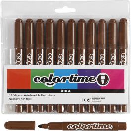 Colortime Marker, Strichstärke 5 mm, Braun, 12Stk/ 1 Pck [HOB-37342]