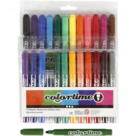 Colortime Marker, Strichstärke 5 mm, Sortierte Farben, 24 Stk/ 1 Pck [HOB-37349]