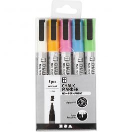 Kreidestifte, Strichstärke 1,2-3 mm, Kräftige Farben, 5 Stk/ 1 Pck [HOB-37385]
