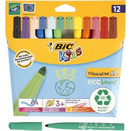 BIC Visa Color Filzstifte - Sortiment, Strichstärke 3 mm, Sortierte Farben, 12 Stk/ 1 Pck [HOB-37490]