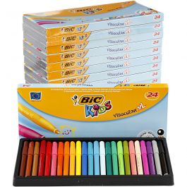 BIC Visa Color Filzstifte - Sortiment, Strichstärke 3 mm, Sortierte Farben, 12x24 Stk/ 1 Pck [HOB-37498]
