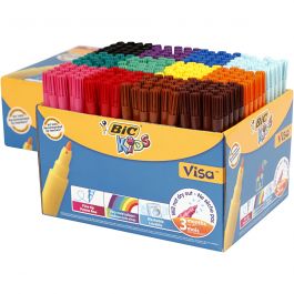 BIC Visa Fine Filzstifte - Sortiment, Strichstärke 1,6 mm, Sortierte Farben, 12x24 Stk/ 1 Pck [HOB-37585]