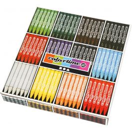 Colortime Farbkreide, L 10 cm, Dicke 11 mm, Sortierte Farben, 12x24 Stk/ 1 Pck [HOB-38139]