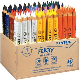 Super Ferby 1 Buntstifte, L 12 cm, Mine 6,25 mm, Sortierte Farben, 96 Stk/ 1 Pck [HOB-38390]