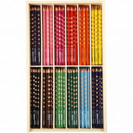Groove Slim Buntstifte, L 18 cm, Mine 3,3 mm, Sortierte Farben, 12x12 Stk/ 1 Pck [HOB-38508]