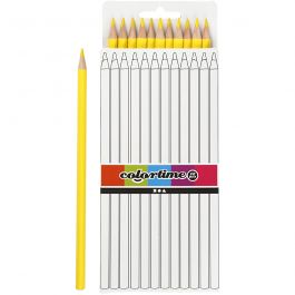 Colortime Buntstifte, L 17 cm, Mine 3 mm, Gelb, 12 Stk/ 1 Pck [HOB-38570]
