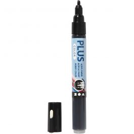 Plus Color Marker, L 14,5 cm, Strichstärke 1-2 mm, Schwarz, 5,5 ml, 1 Stk [HOB-39842]