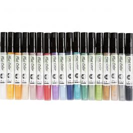 Plus Color Marker, L 14,5 cm, Strichstärke 1-2 mm, Sortierte Farben, 5,5 ml, 18 Stk/ 1 Pck [HOB-39893]