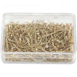 Stecknadeln, L 16 mm, Dicke 0,65 mm, ca. 500 Stk, Gold, 35 g/ 1 Pck [HOB-41122]