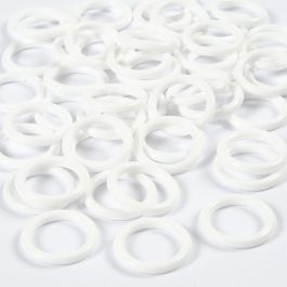 Plastikringe, Größe 15 mm, Dicke 2 mm, Weiß, 50 Stk/ 1 Pck [HOB-41257]