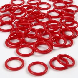 Plastikringe, Größe 15 mm, Dicke 2 mm, Rot, 50 Stk/ 1 Pck [HOB-41258]