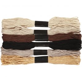 Stickgarn, Dicke 1 mm, Natur, 6 Bündl./ 1 Pck [HOB-412730]