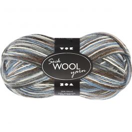 Sockenwolle, L 200 M, Harmonie in Blau-Grau, 50 g/ 1 Knäuel [HOB-41318]