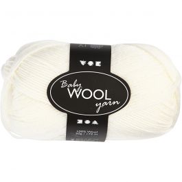 Babywolle, L 172 M, Weiß, 50 g/ 1 Knäuel [HOB-41338]