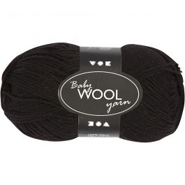 Babywolle, L 172 M, Schwarz, 50 g/ 1 Knäuel [HOB-41348]